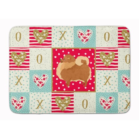 Carolines Treasures 19 x 27 in. Pomeranian Love Machine Washable Memory Foam Mat CK5945RUG